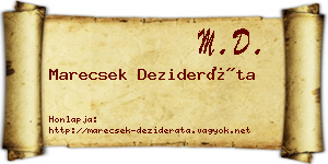 Marecsek Dezideráta névjegykártya